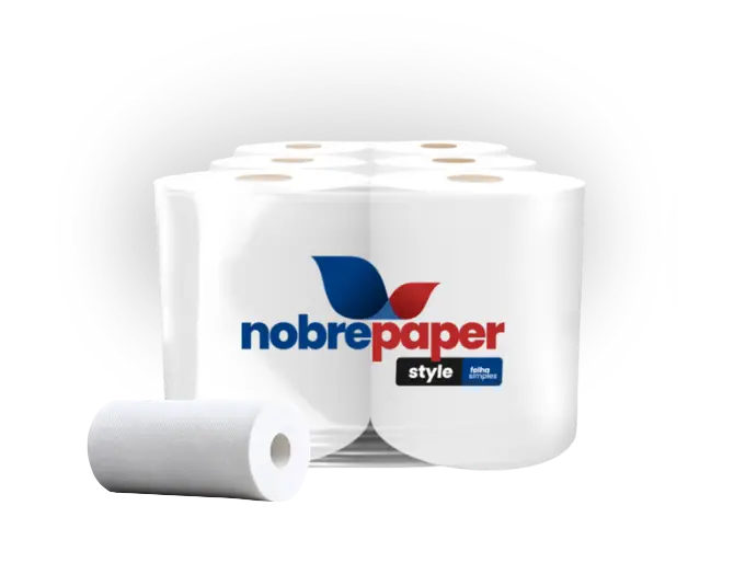 Papel toalha bobina, folha simples